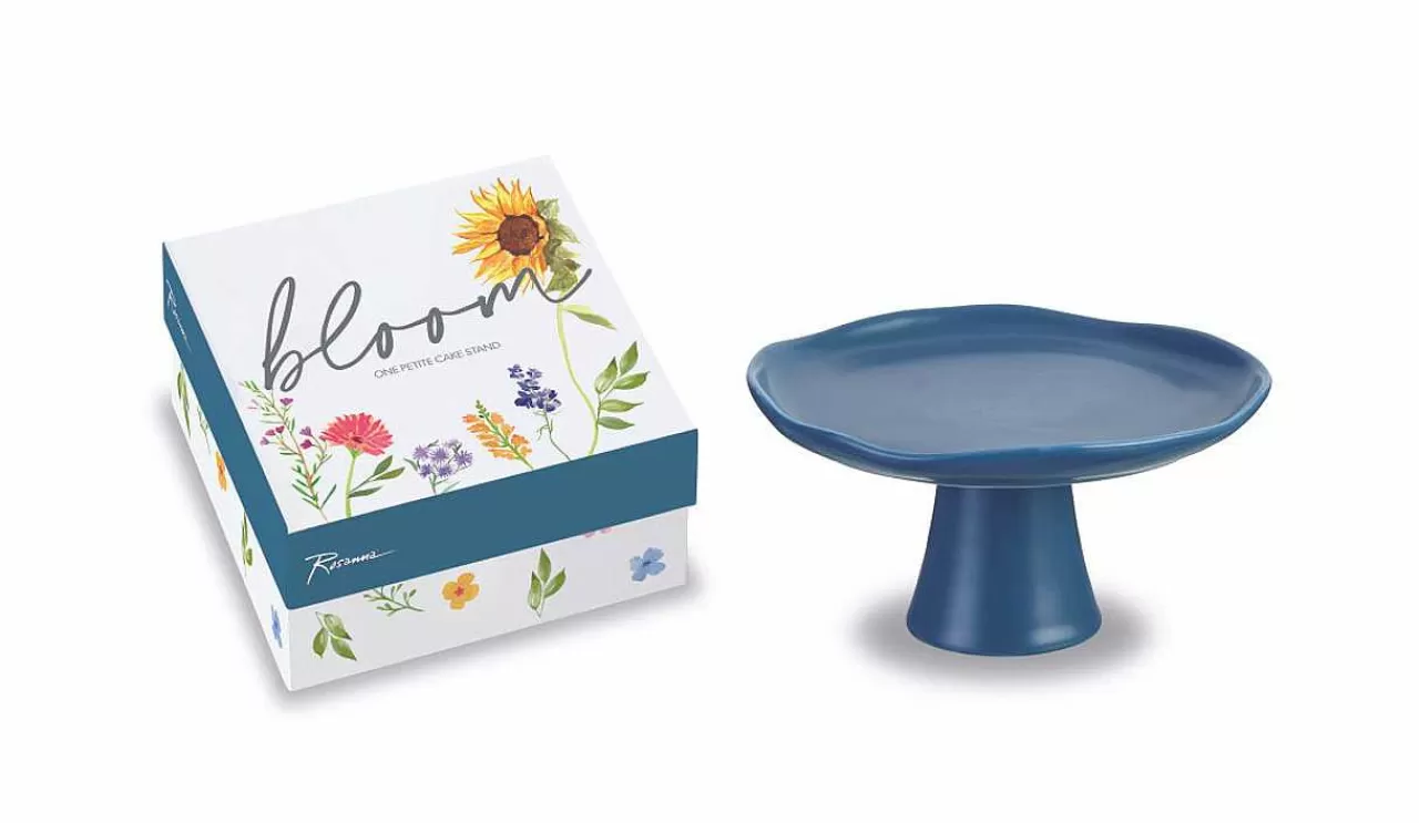 New Bloom Pedestal Small Dark Blue Cake Stands