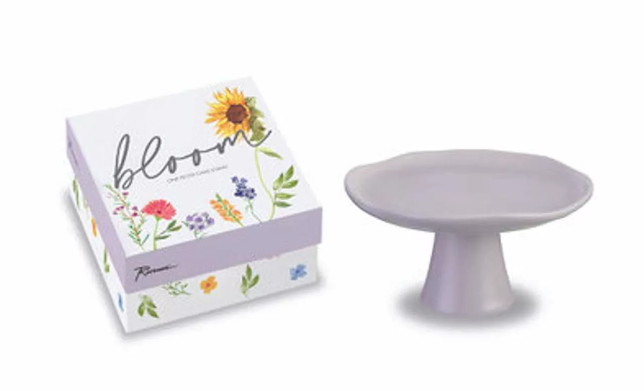 Fashion Bloom Pedestal Small Lavender Cake Stands