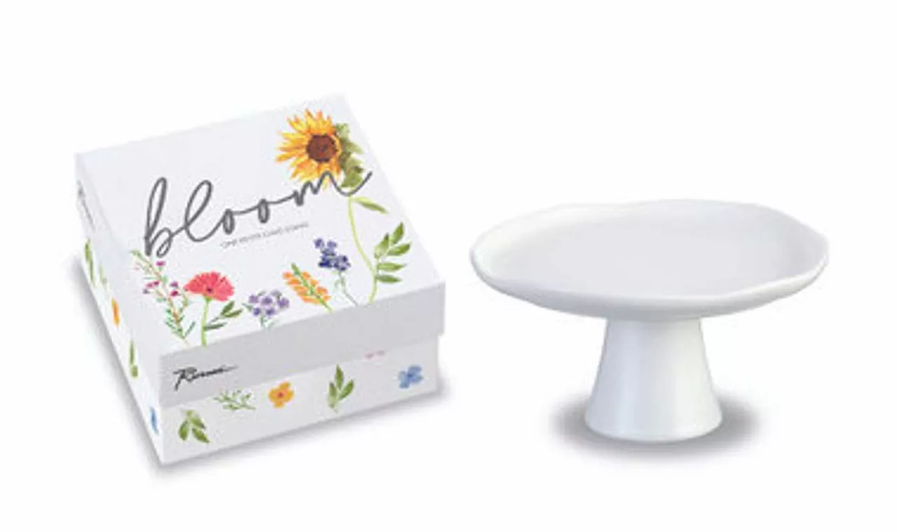 Fashion Bloom Pedestal Small White Cake Stands