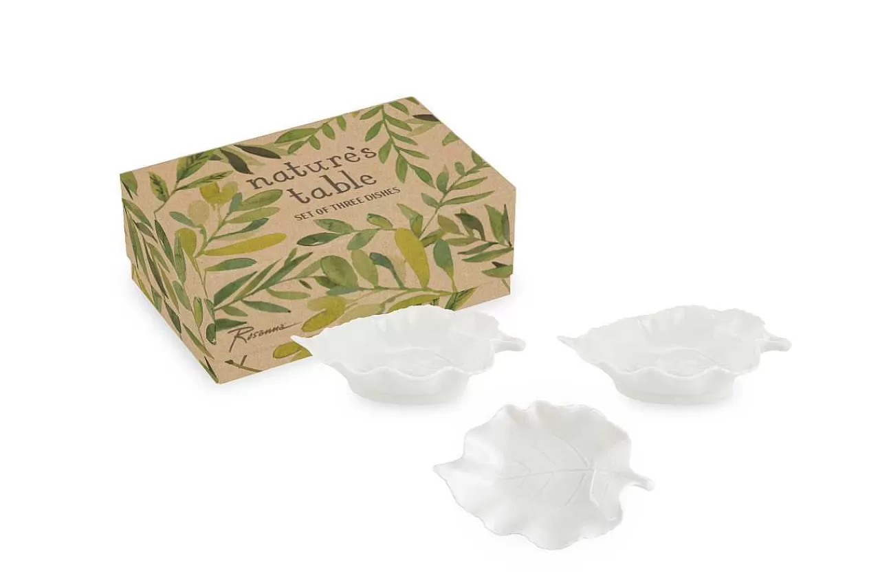 Online Nature'S Table White Leaves Dish S/3 Dipping & Condiment Serveware