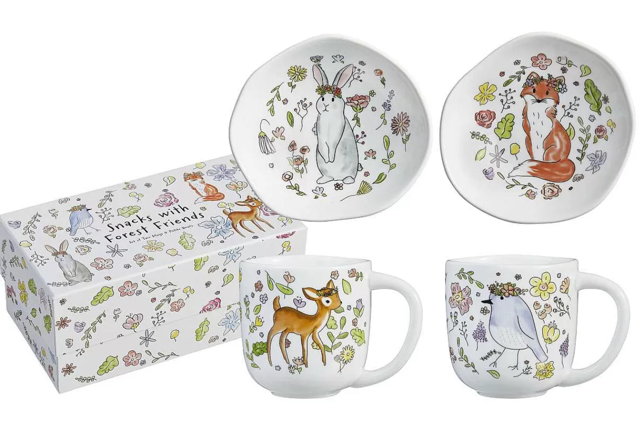 Sale Snacks With Forest Friends Mug & Dish S/2 Mugs